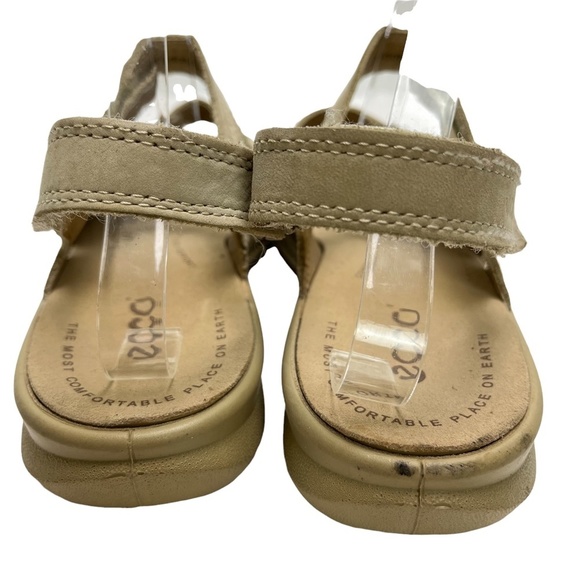 ECCO Beige Neutral Genuine Leather Sporty Comfort Sandals Slingback Open Toe  40 - Picture 6 of 16